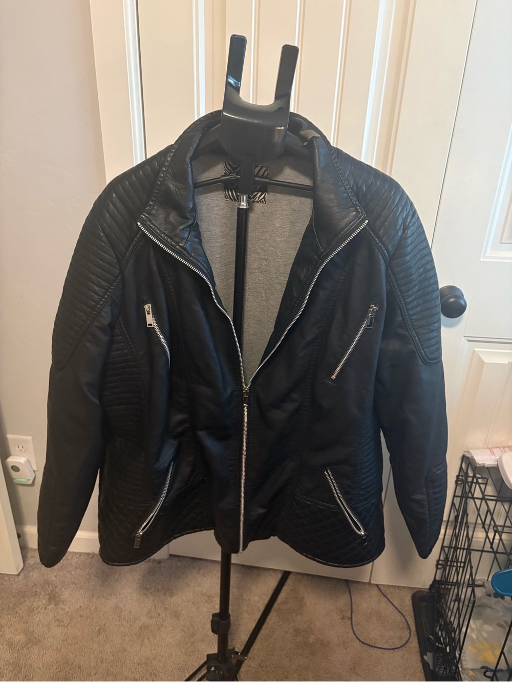 Royalty For Me Black Quilted Moto Bomber Jacket